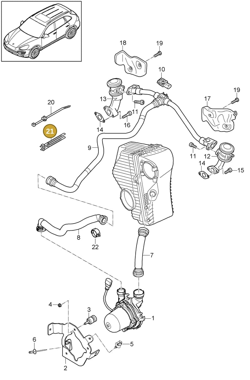 95511182000 — Porsche Cayenne (2010-2018) diagram p37108010, position 21