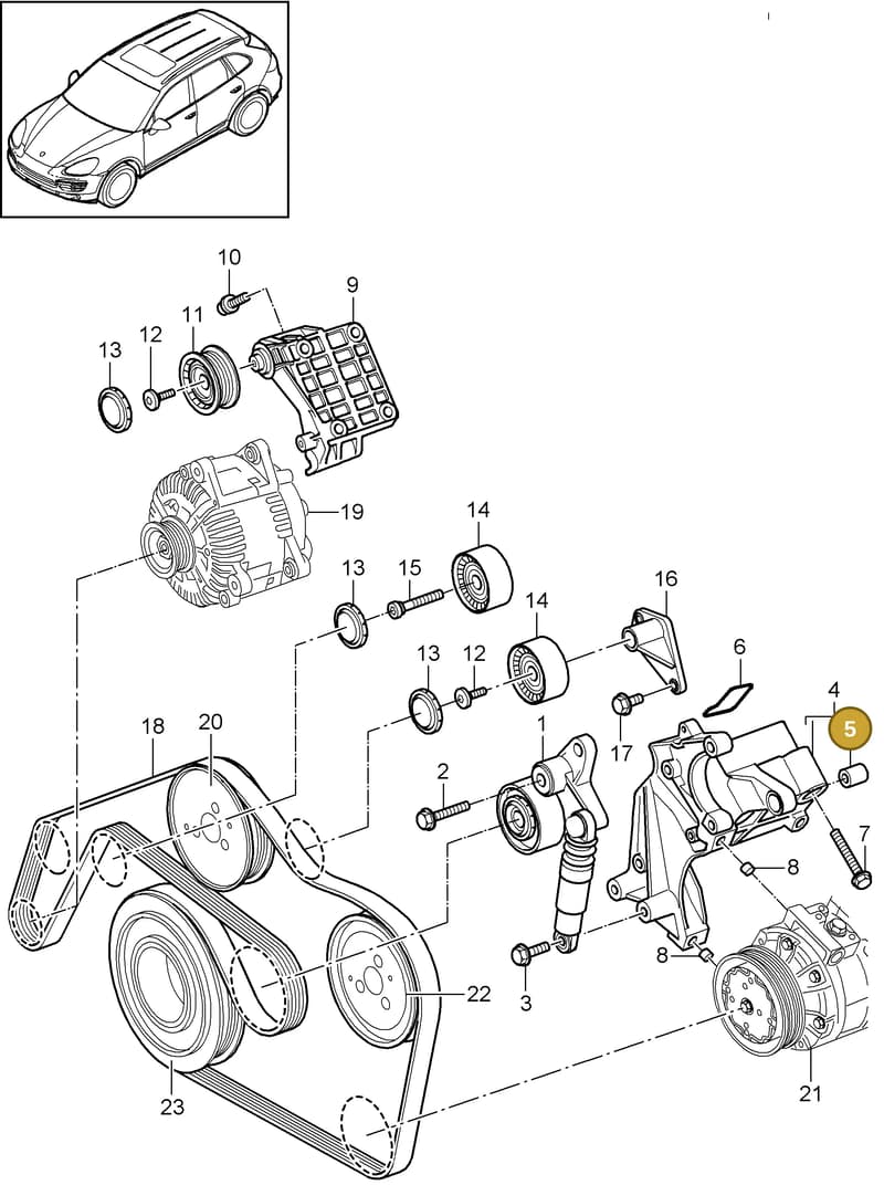 95514741000 — Porsche Cayenne (2010-2018) diagram p37102090, position 5