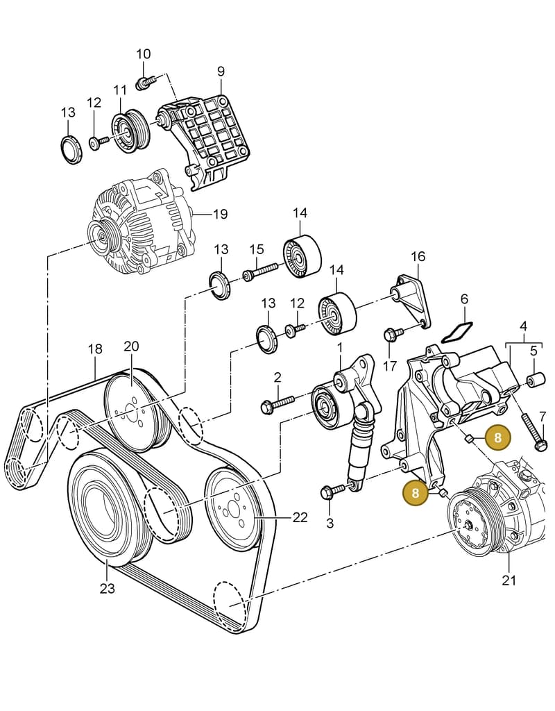 95514750110 — Porsche Cayenne (2007-2010) diagram p31102080, position 8