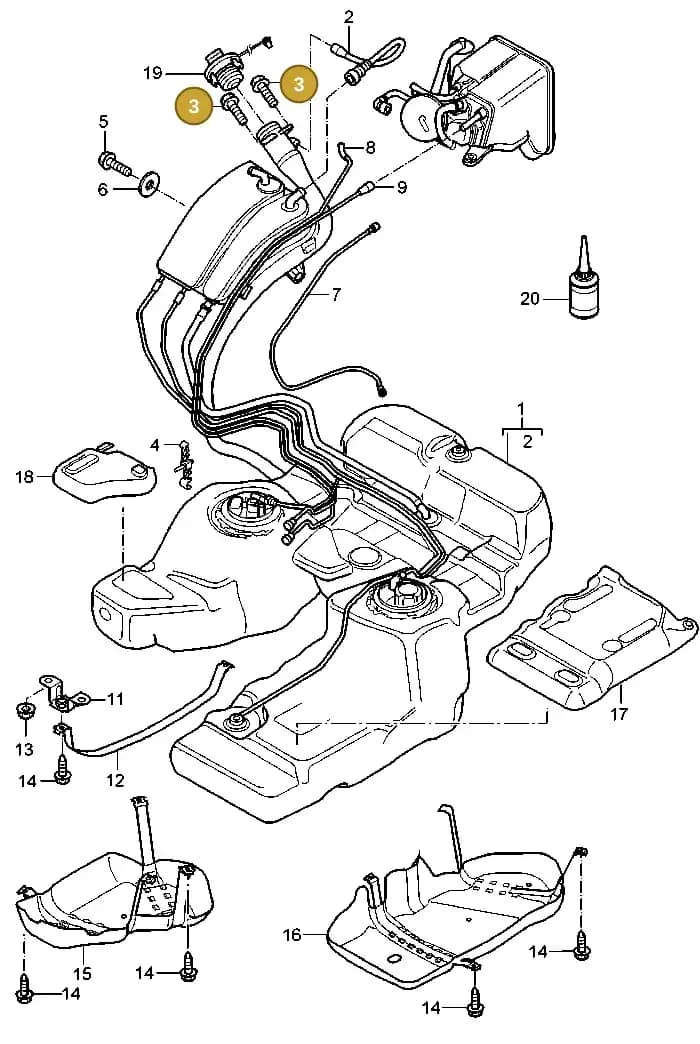 95520120500 — Porsche Cayenne (2002-2006) diagram p24201000, position 3