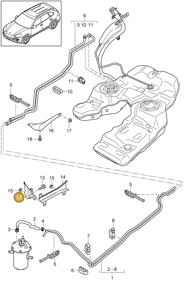 95520120500 — Porsche Cayenne (2010-2018) diagram p37201030, position 12