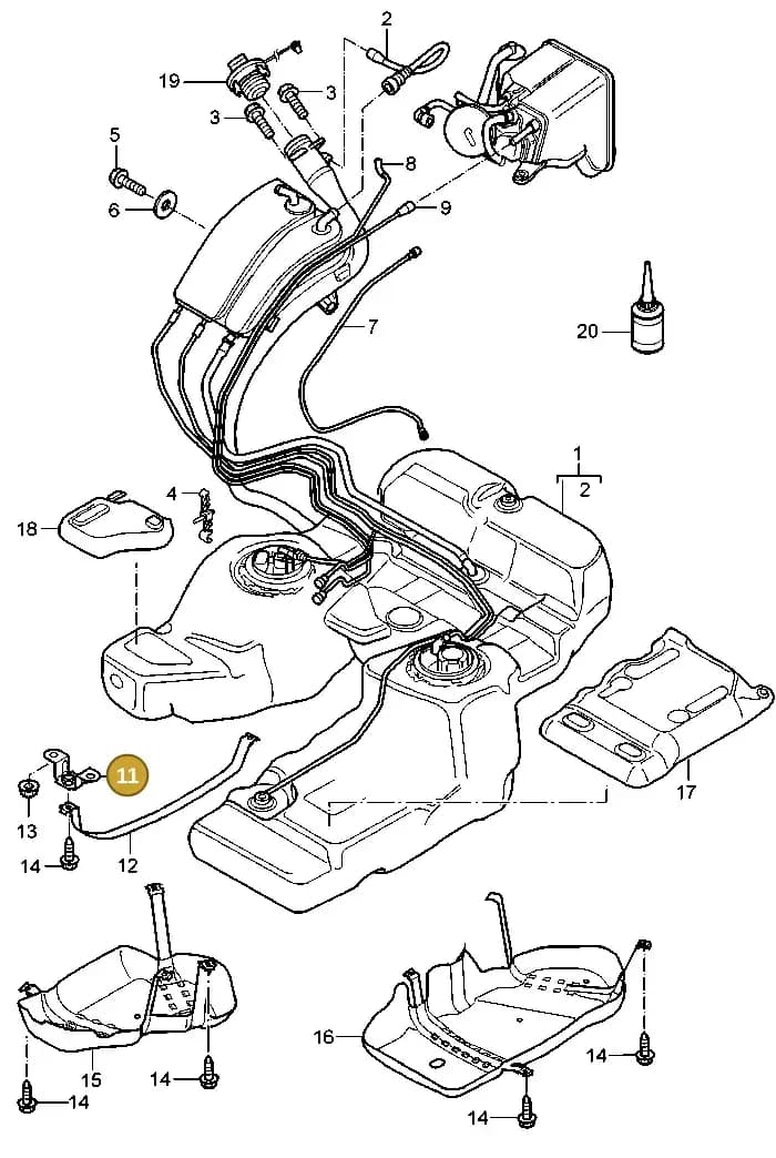 95520121000 — Porsche Cayenne (2002-2006) diagram p24201000, position 11