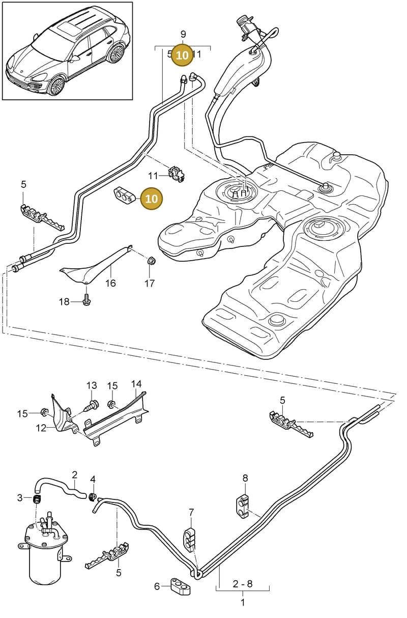 95520156110 — Porsche Cayenne (2010-2018) diagram p37201030, position 10