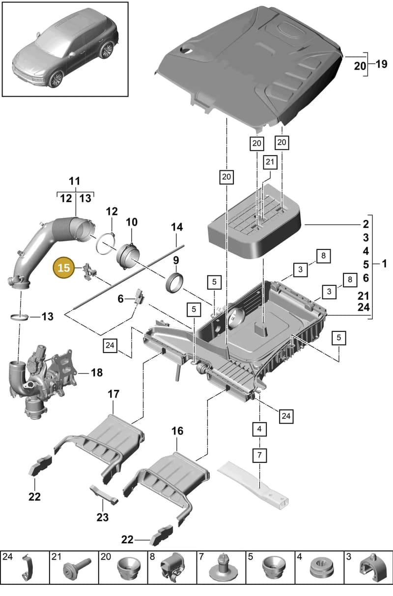 95525319800 — Porsche Cayenne (2017-2023) diagram p51106020, position 15
