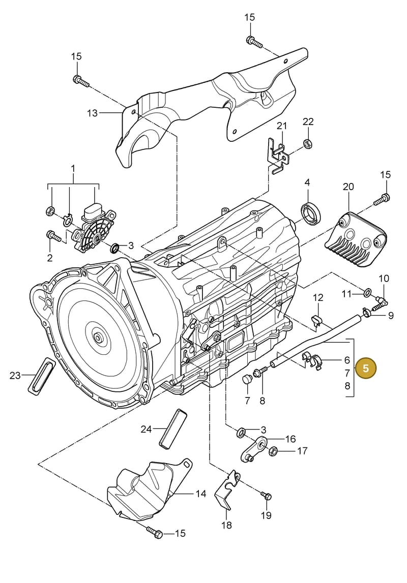 95530104700 — Porsche Cayenne (2002-2006) diagram p24320010, position 5