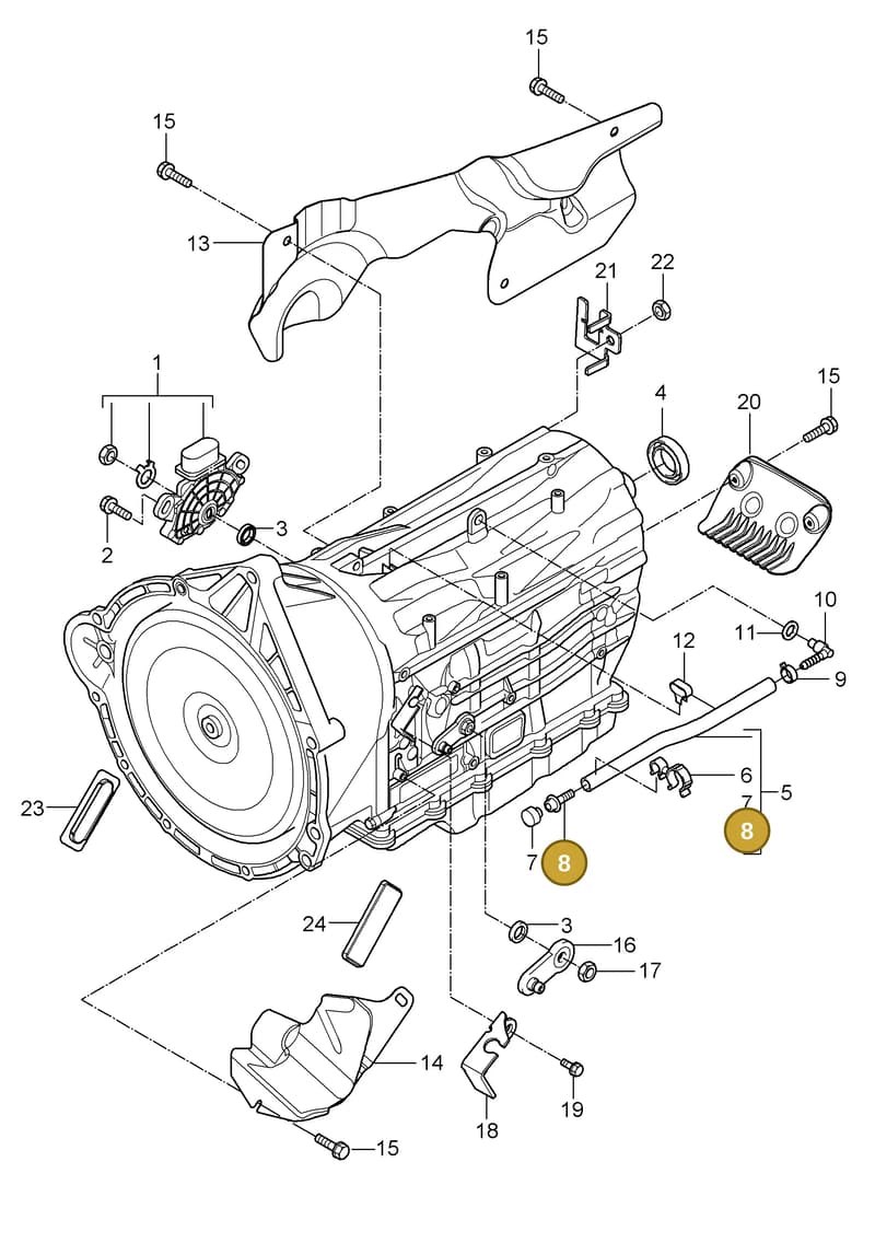 95530109000 — Porsche Cayenne (2002-2006) diagram p24320010, position 8