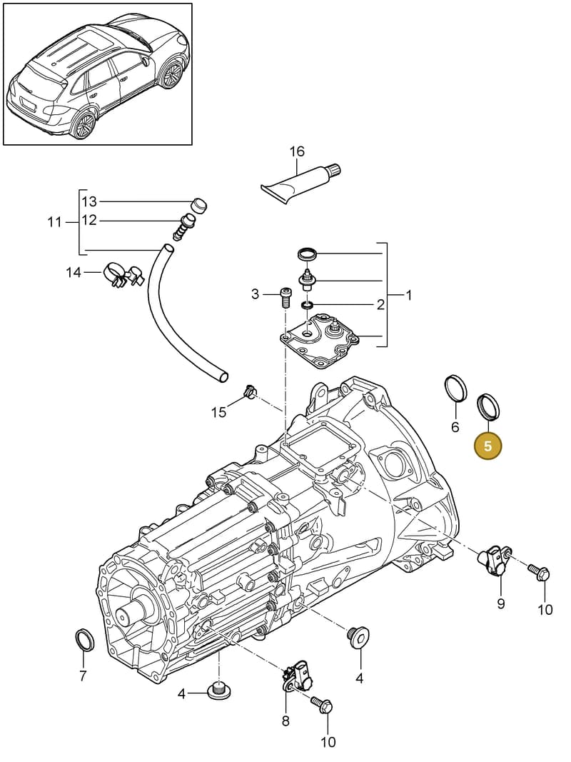95530110900 — Porsche Cayenne (2010-2018) diagram p37302010, position 5