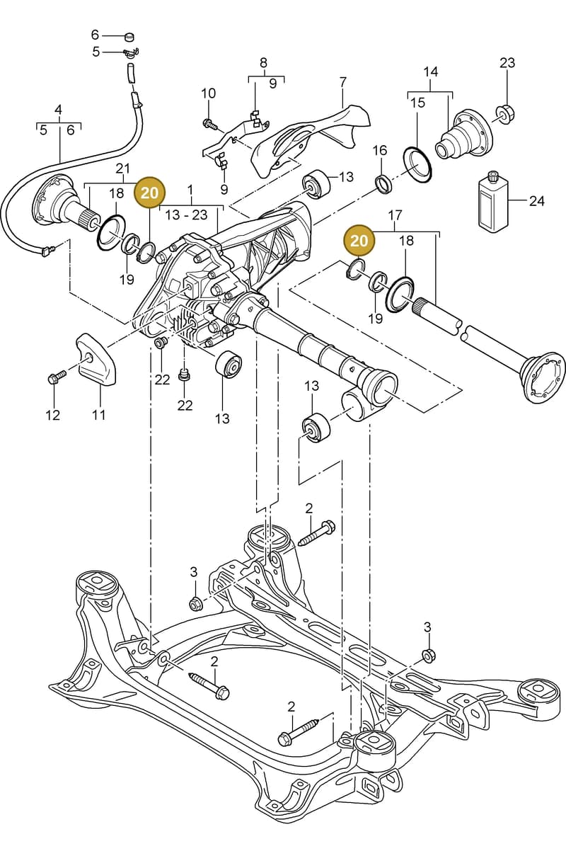 95530111501 — Porsche Cayenne (2002-2006) diagram p24305010, position 20