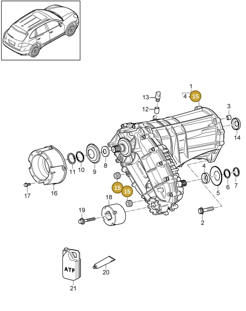 95530111501 — Porsche Cayenne (2010-2018) diagram p37305020, position 15