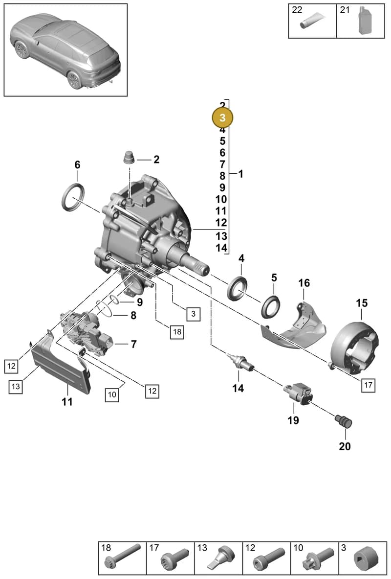 95530111501 — Porsche Cayenne (2017-2023) diagram p51305000, position 3