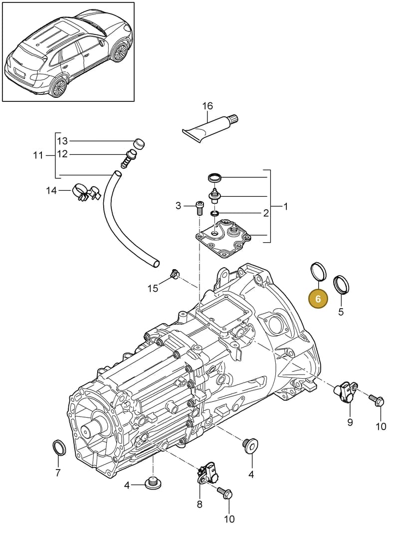 95530112500 — Porsche Cayenne (2010-2018) diagram p37302010, position 6