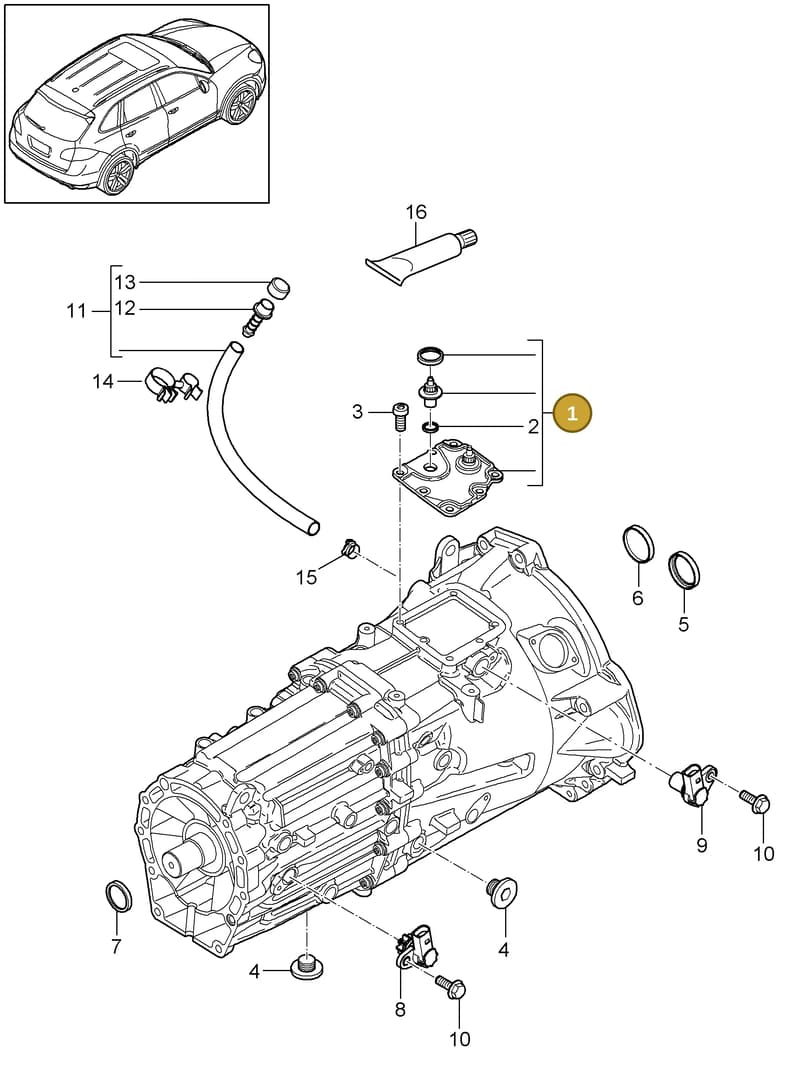 95530123010 — Porsche Cayenne (2010-2018) diagram p37302010, position 1