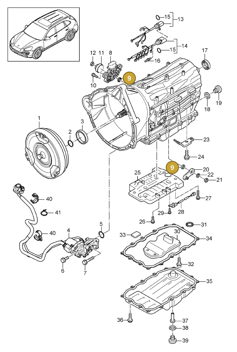 95532119930 — Porsche Cayenne (2010-2018) diagram p37320020, position 9
