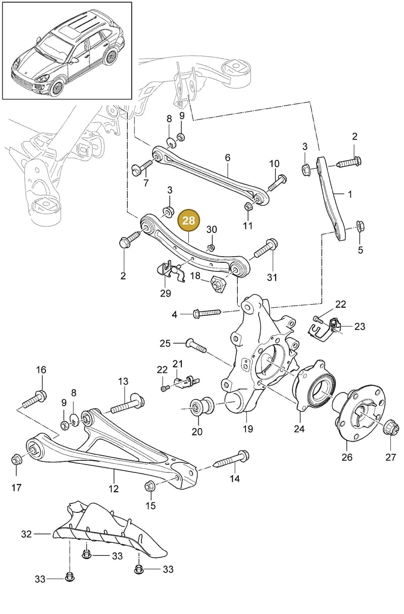 95533104710 — Porsche Cayenne (2010-2018) diagram p37501020, position 28