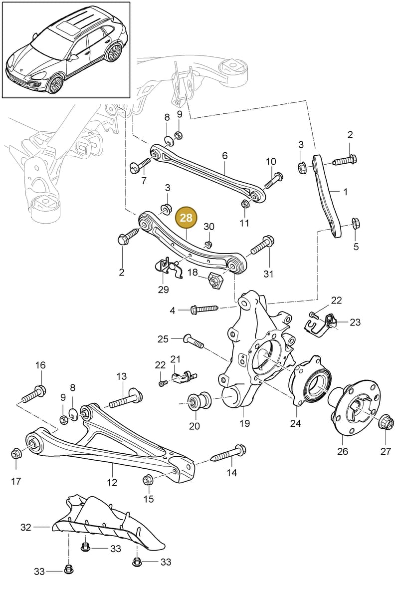 95533104710 — Porsche Cayenne (2010-2018) diagram p37501000, position 28