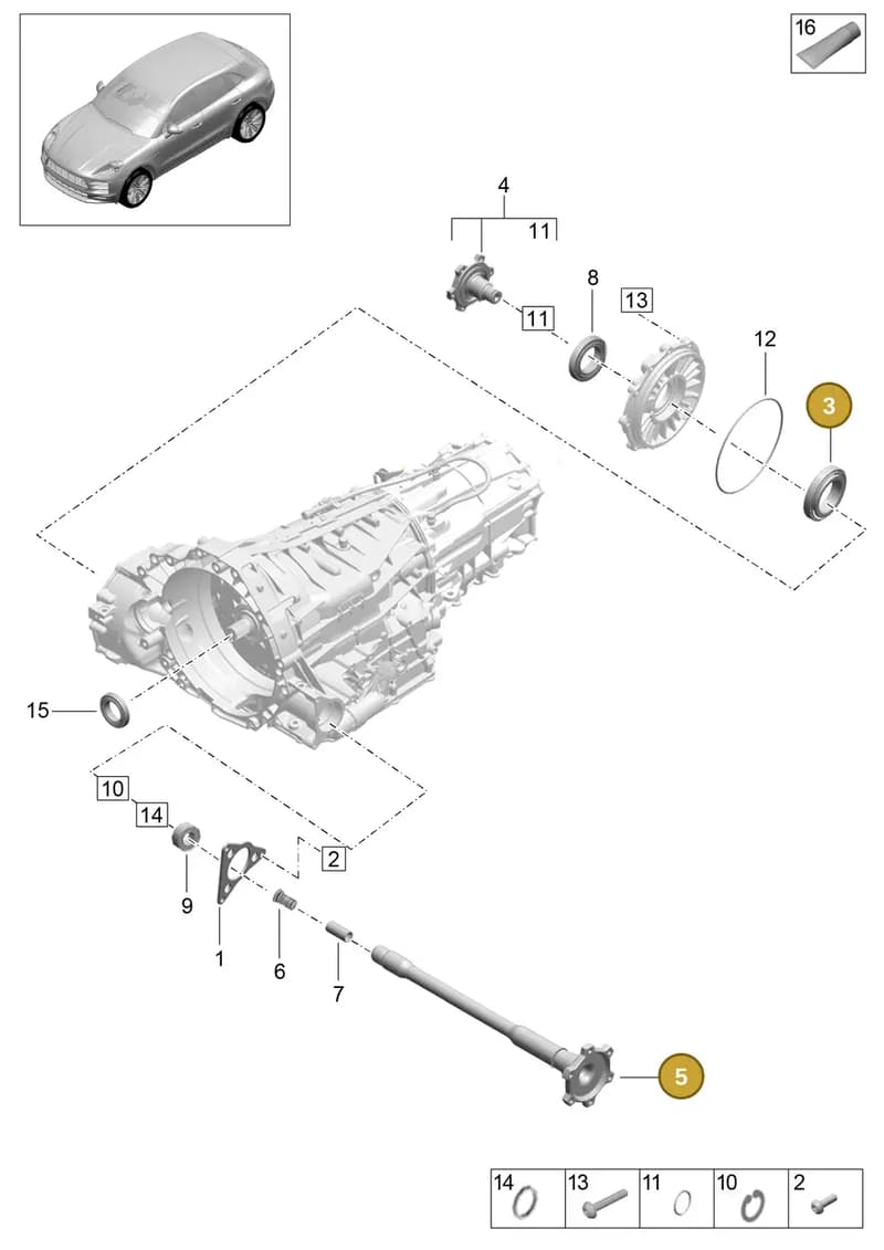 95533259600 — Porsche Macan (2018-2022) diagram p52000060, position 3+5
