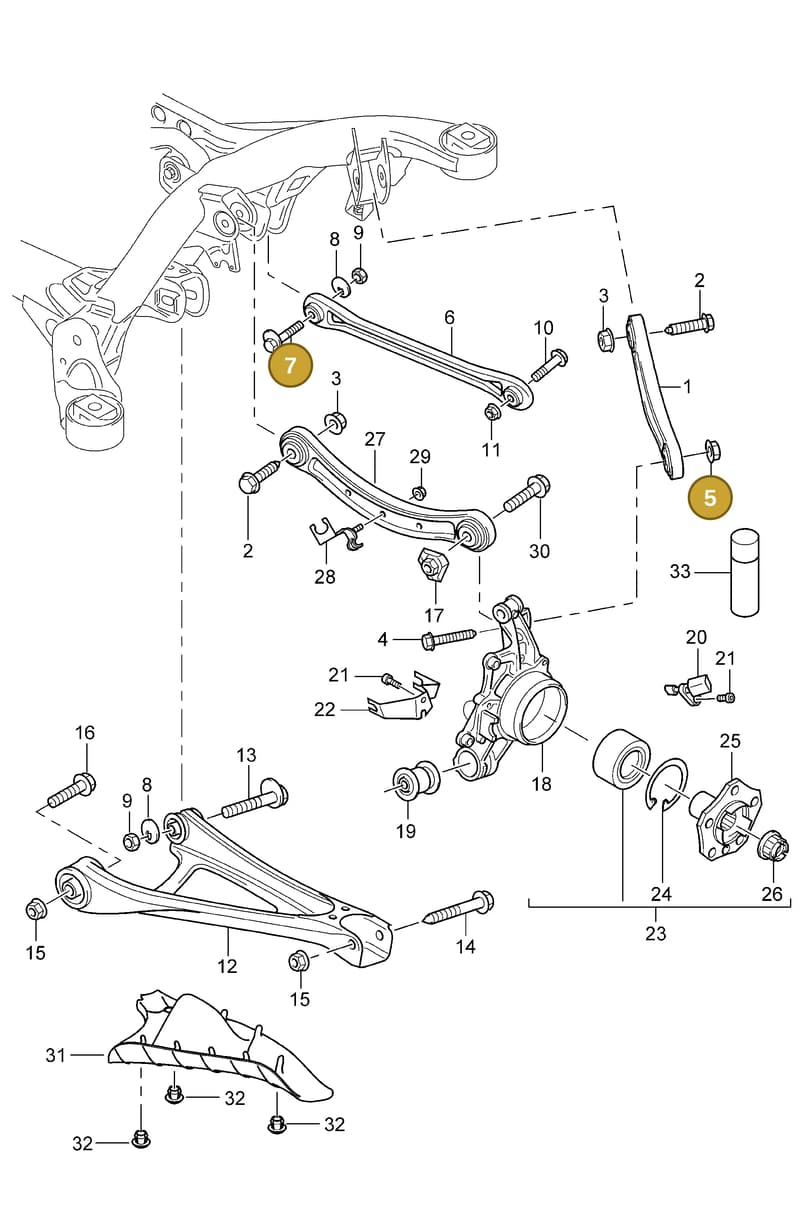 95533306921 — Porsche Cayenne (2007-2010) diagram p31501000, position 5+7