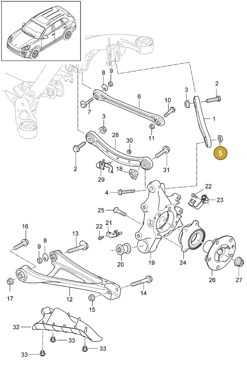 95533306921 — Porsche Cayenne (2010-2018) diagram p37501020, position 5