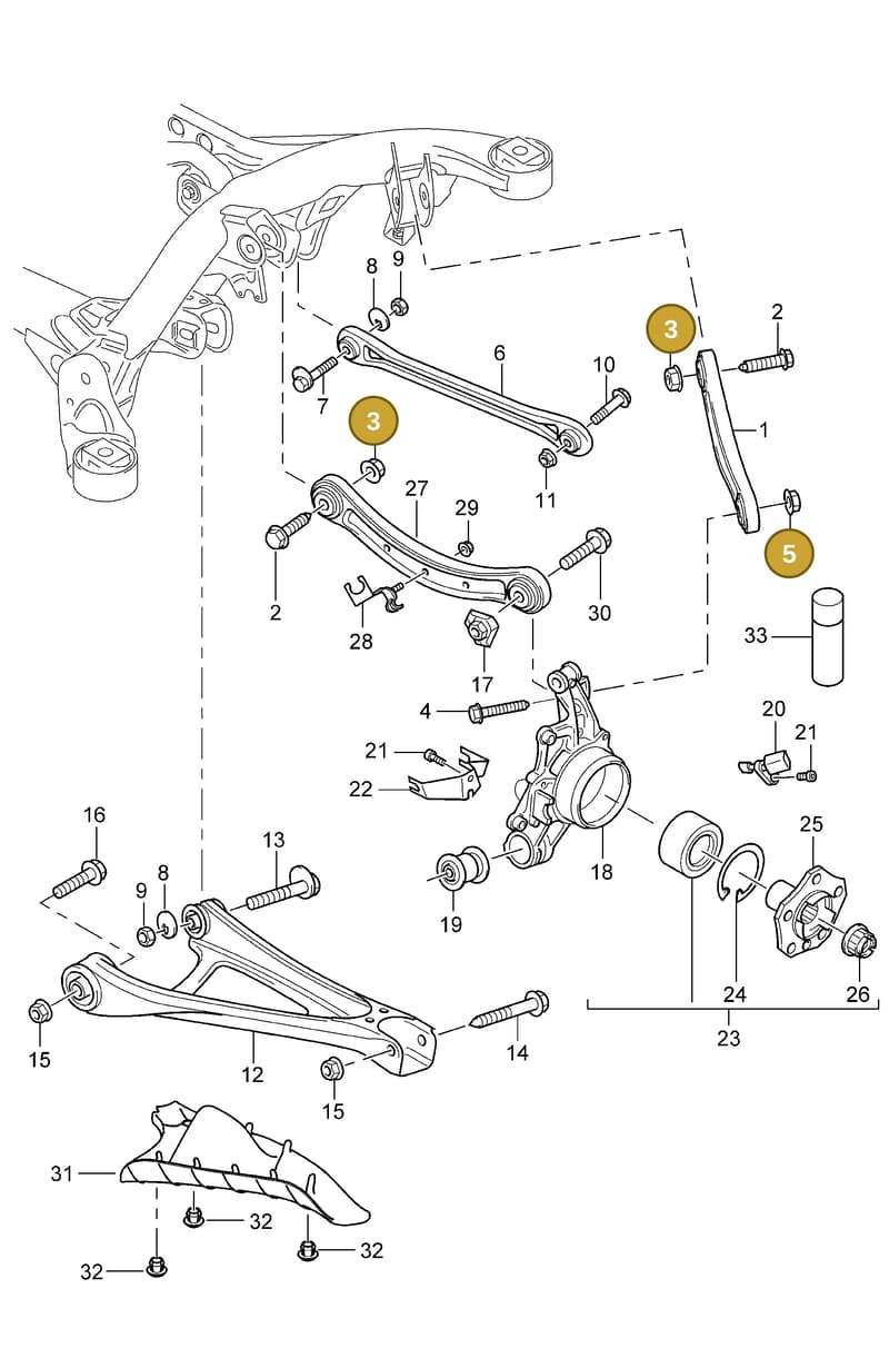 95533377701 — Porsche Cayenne (2007-2010) diagram p31501000, position 3+5