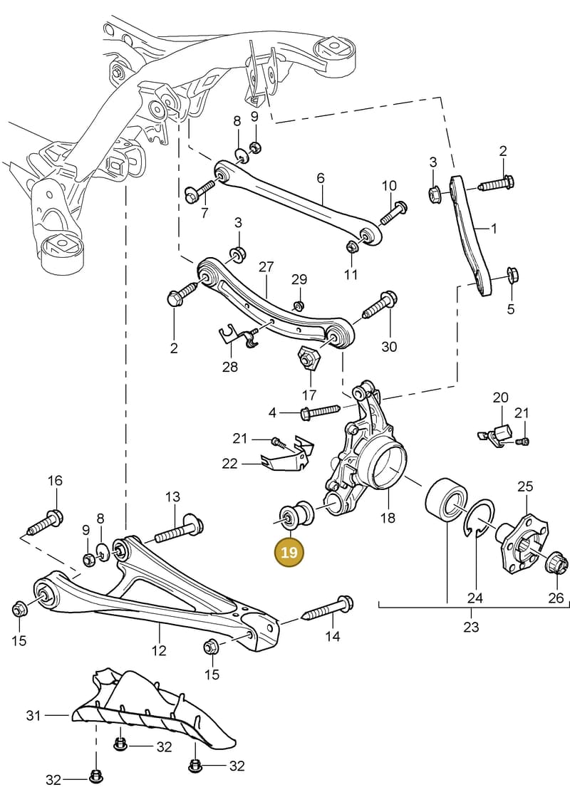 95534158810 — Porsche Cayenne (2002-2006) diagram p24501000, position 19