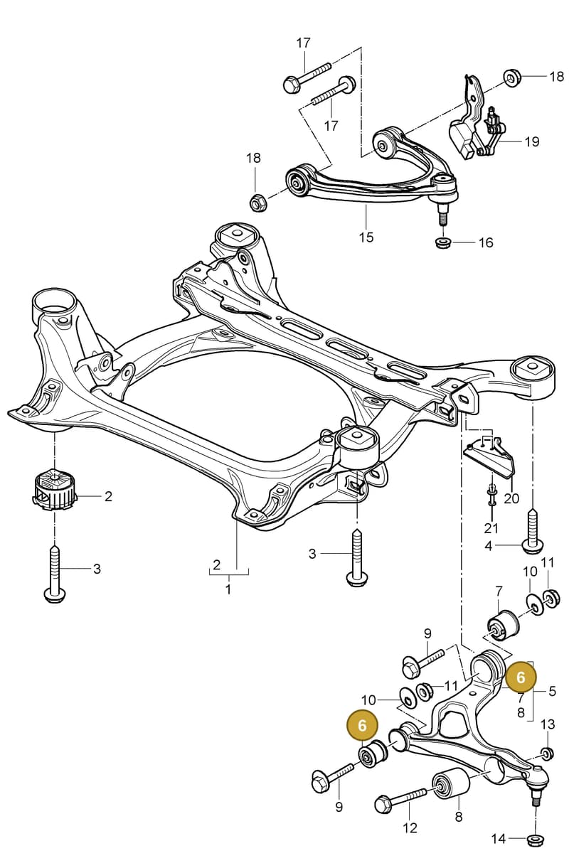 95534158810 — Porsche Cayenne (2007-2010) diagram p31401000, position 6