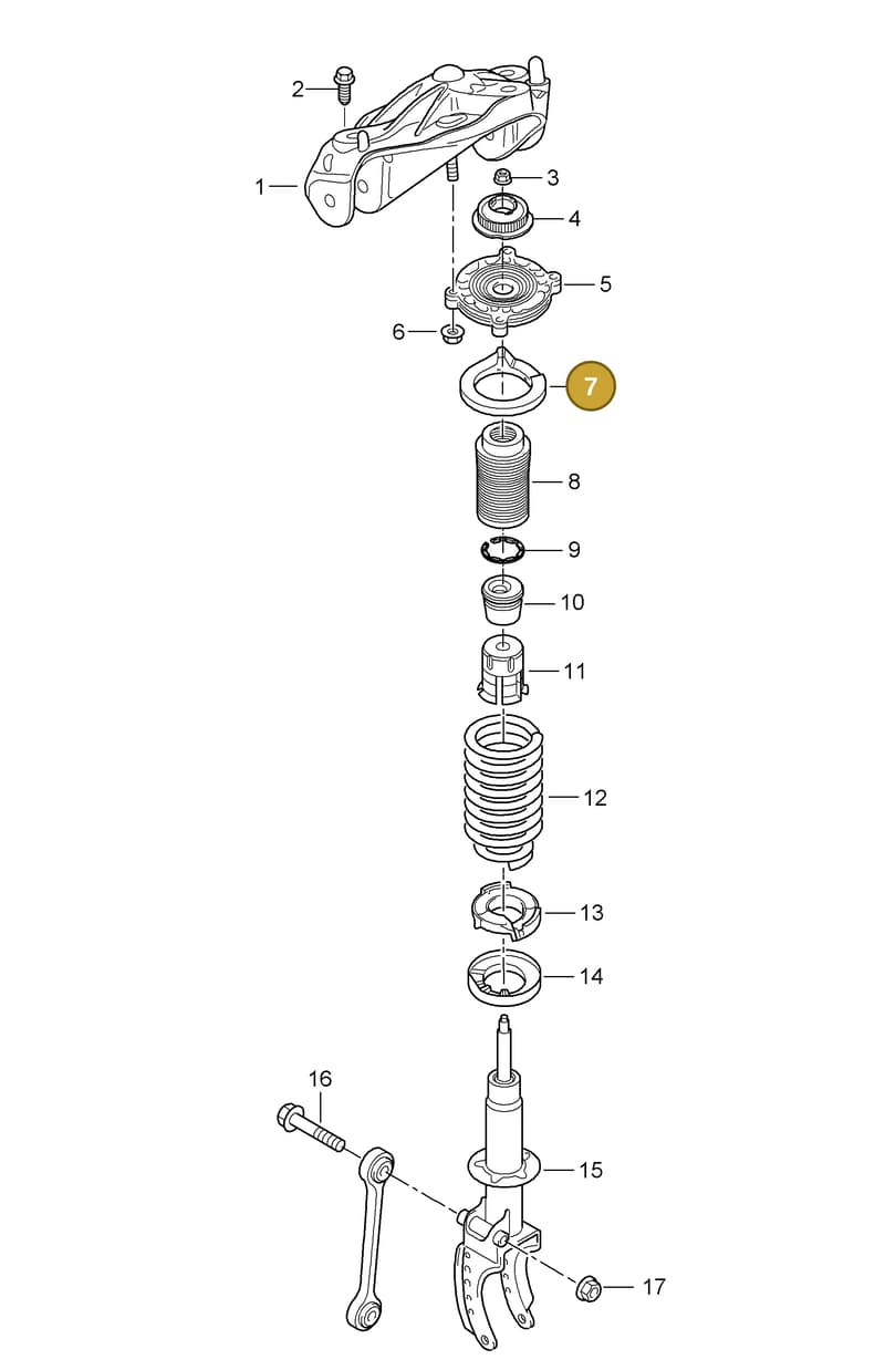 95534306910 — Porsche Cayenne (2007-2010) diagram p31402000, position 7
