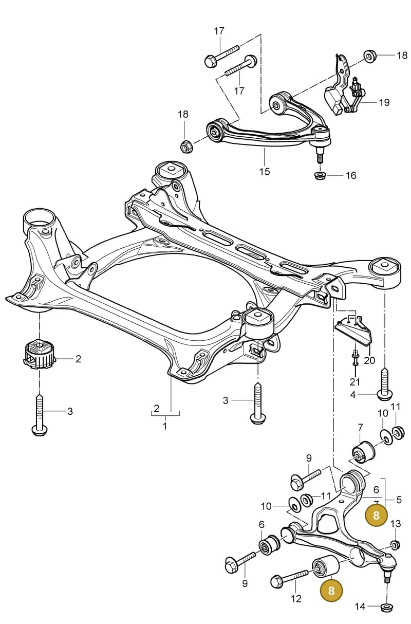 95534324301 — Porsche Cayenne (2007-2010) diagram p31401000, position 8