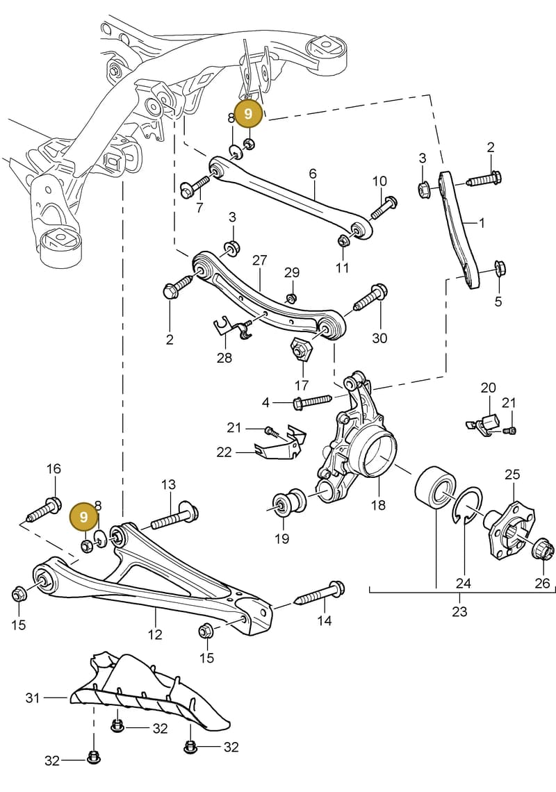 95534363300 — Porsche Cayenne (2002-2006) diagram p24501000, position 9