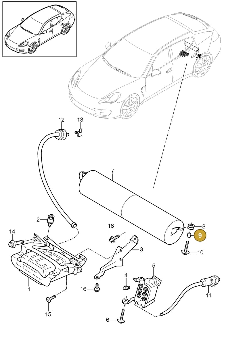 95534363300 — Porsche Panamera (2009-2016) diagram p35606000, position 9