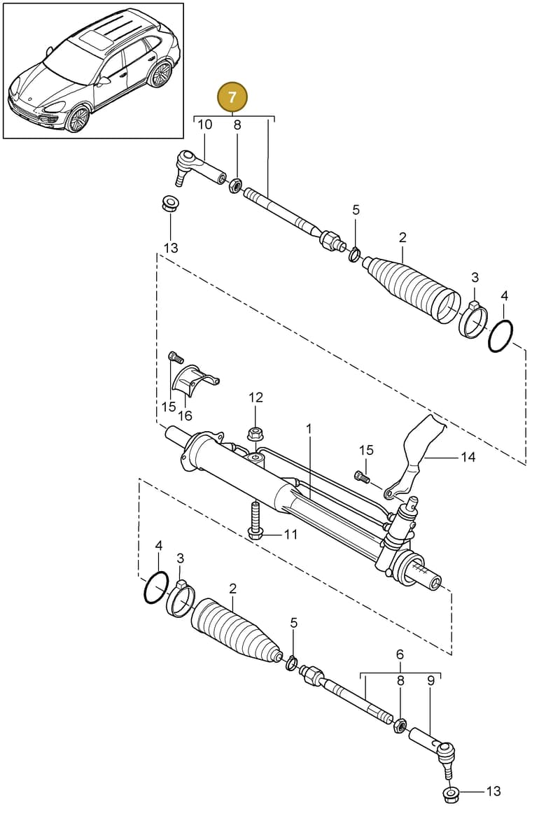 95534703222 — Porsche Cayenne (2010-2018) diagram p37403000, position 7