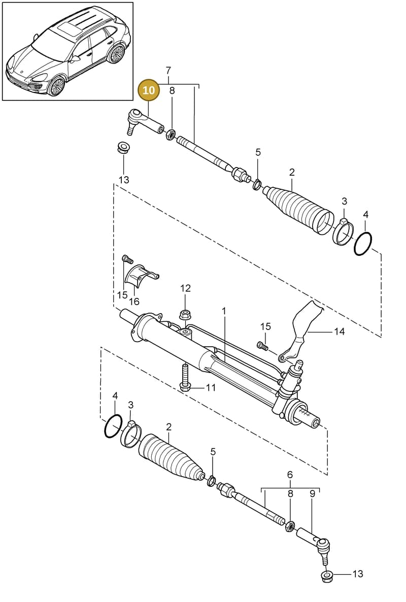 95534713222 — Porsche Cayenne (2010-2018) diagram p37403000, position 10