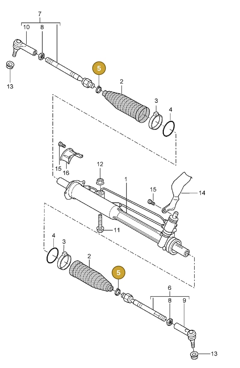 95534764500 — Porsche Cayenne (2002-2006) diagram p24403000, position 5