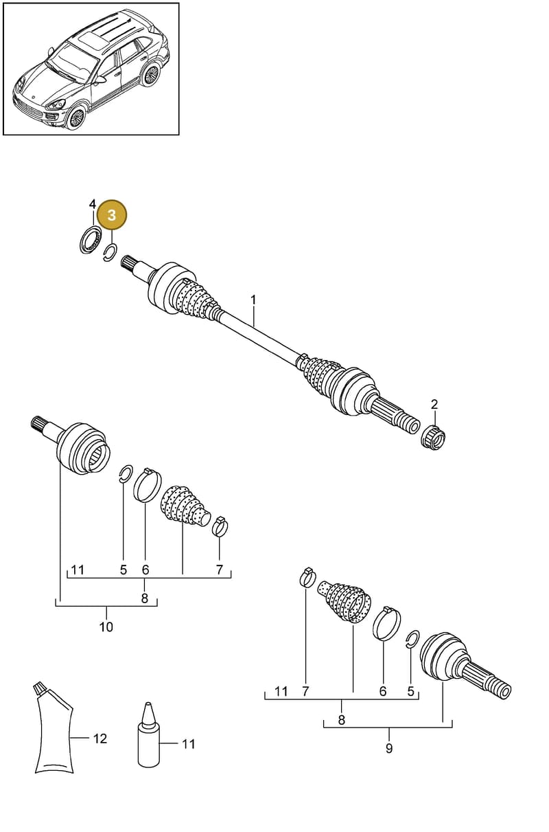 95534941300 — Porsche Cayenne (2010-2018) diagram p37501030, position 3