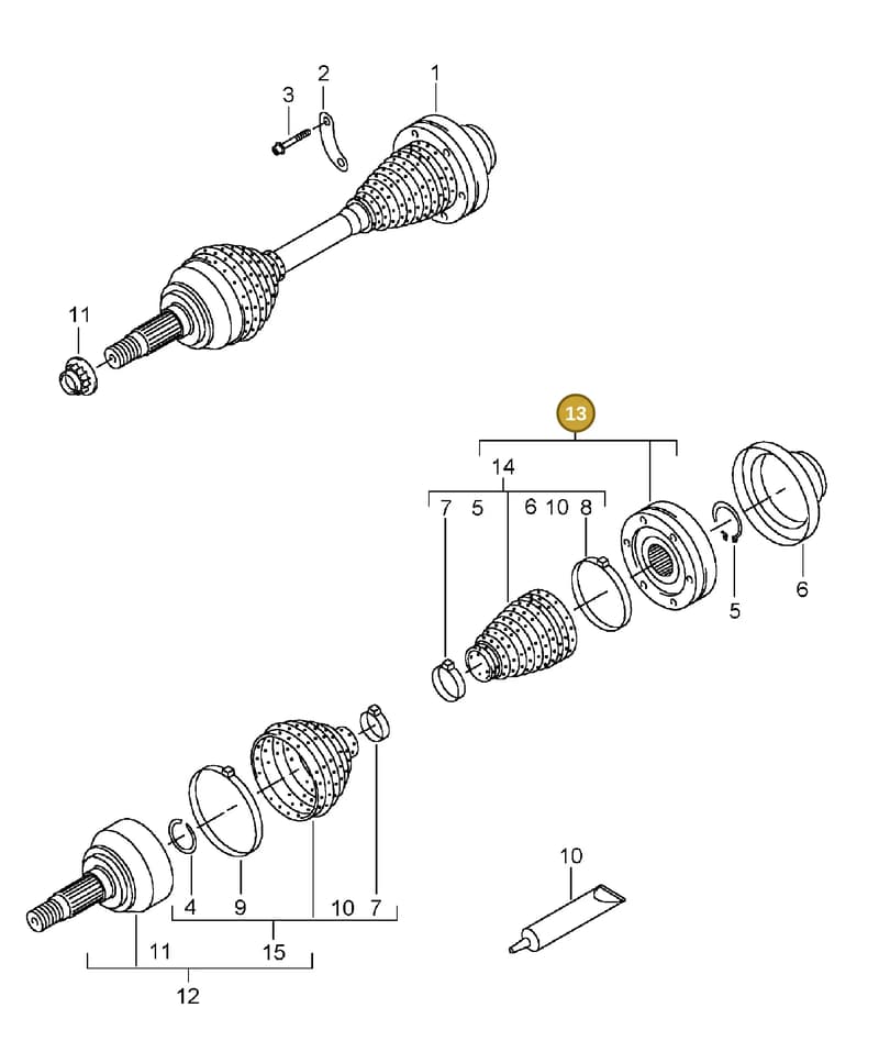 95534990201 — Porsche Cayenne (2002-2006) diagram p24401010, position 13