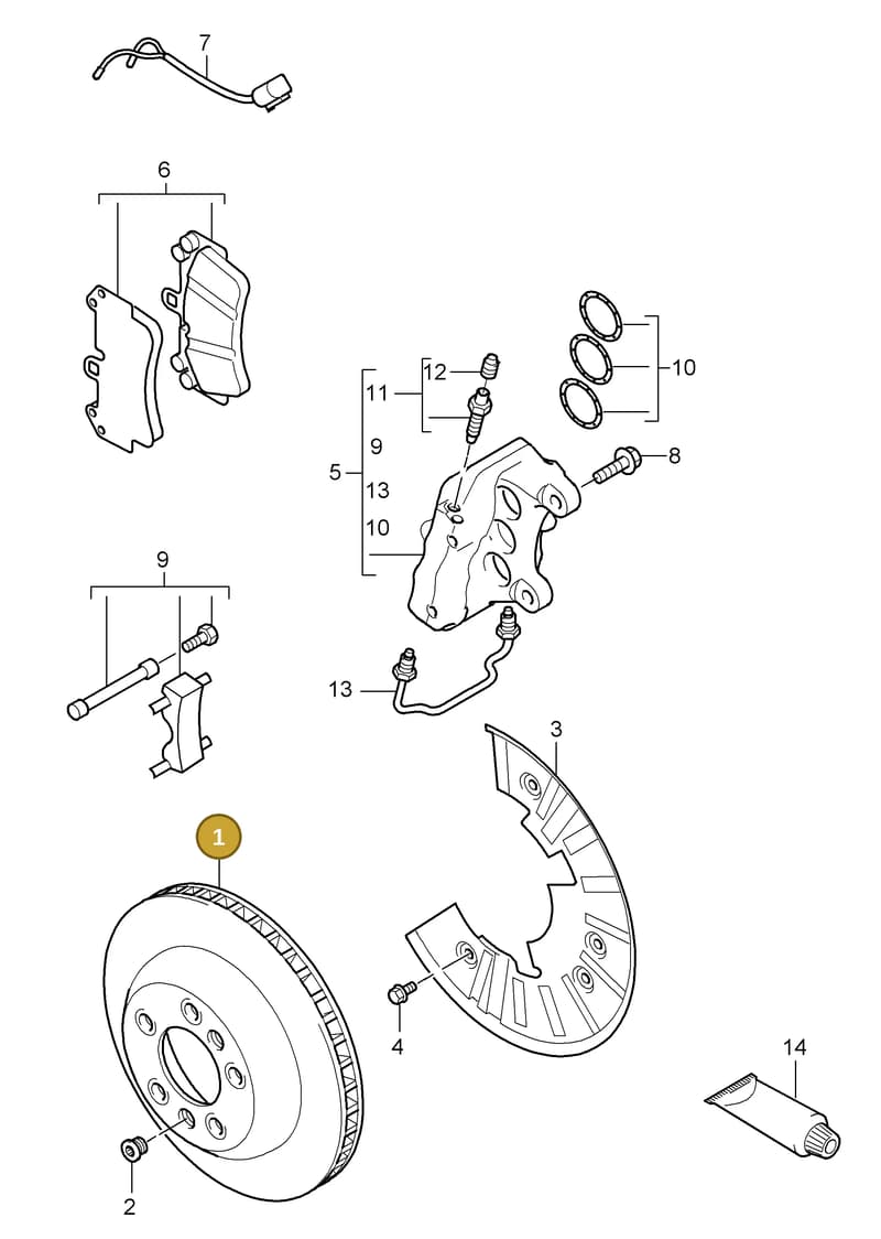 95535140251 — Porsche Cayenne (2007-2010) diagram p31602000, position 1