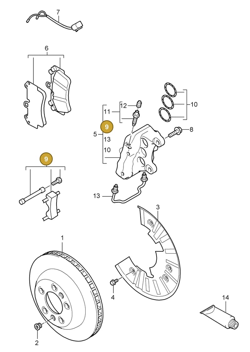 95535193300 — Porsche Cayenne (2007-2010) diagram p31602000, position 9