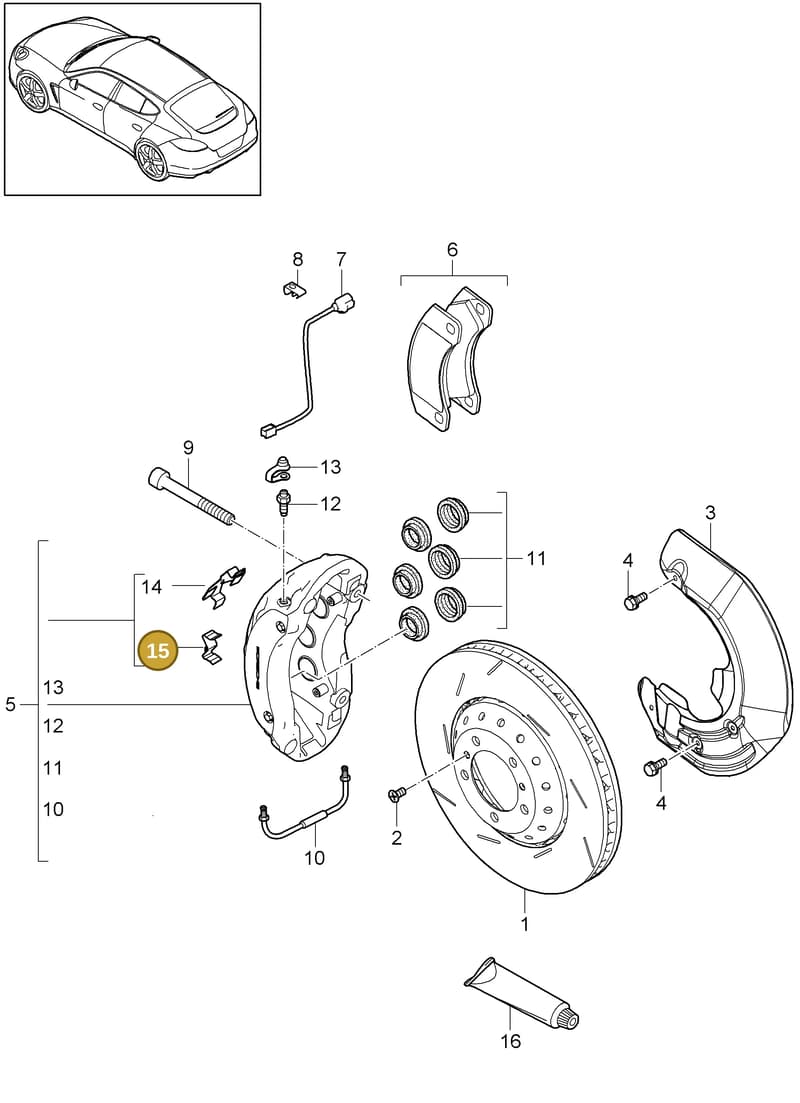 95535193300 — Porsche Panamera (2009-2016) diagram p35602000, position 15