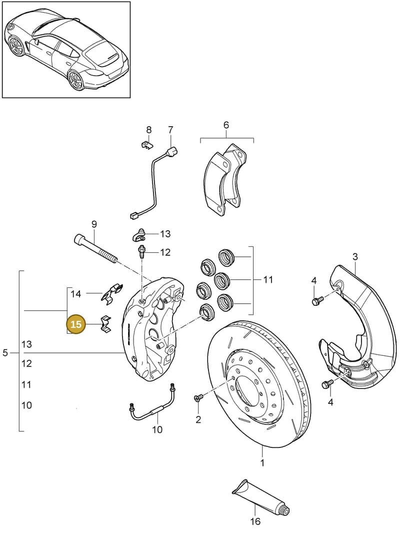 95535193300 — Porsche Panamera (2009-2016) diagram p35602010, position 15