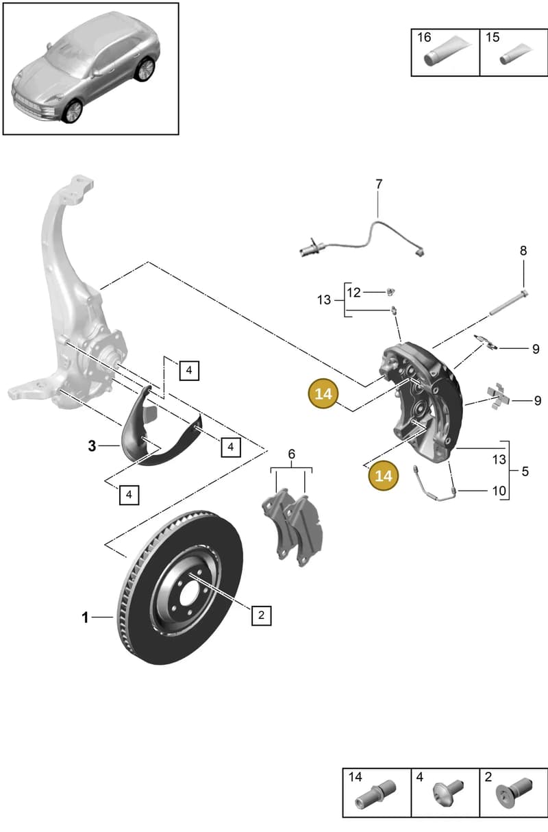 95535193300 — Porsche Macan (2018-2022) diagram p52602000, position 14