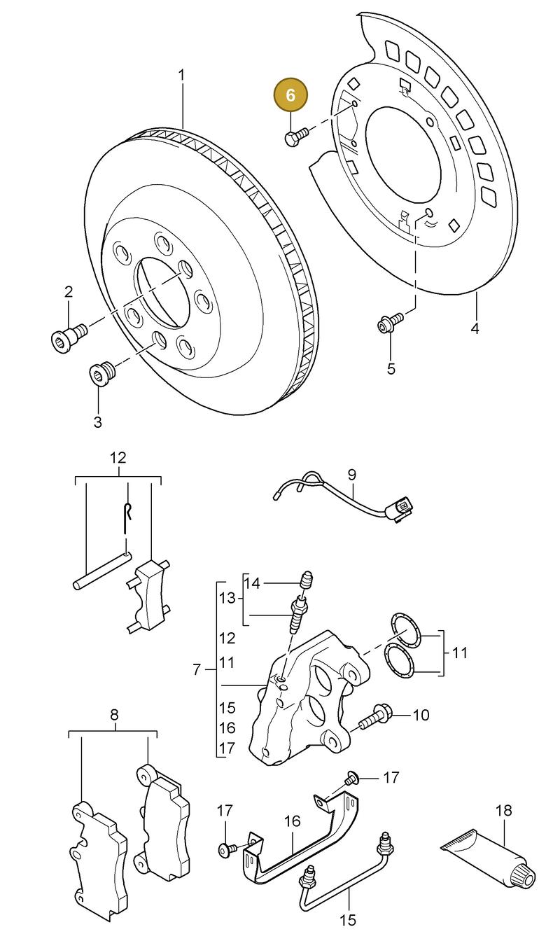 95535295700 — Porsche Cayenne (2007-2010) diagram p31603000, position 6