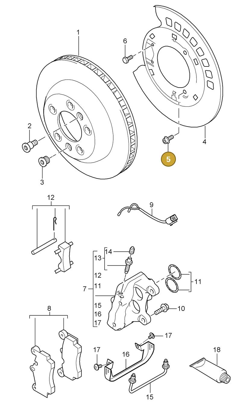 95535295901 — Porsche Cayenne (2007-2010) diagram p31603000, position 5