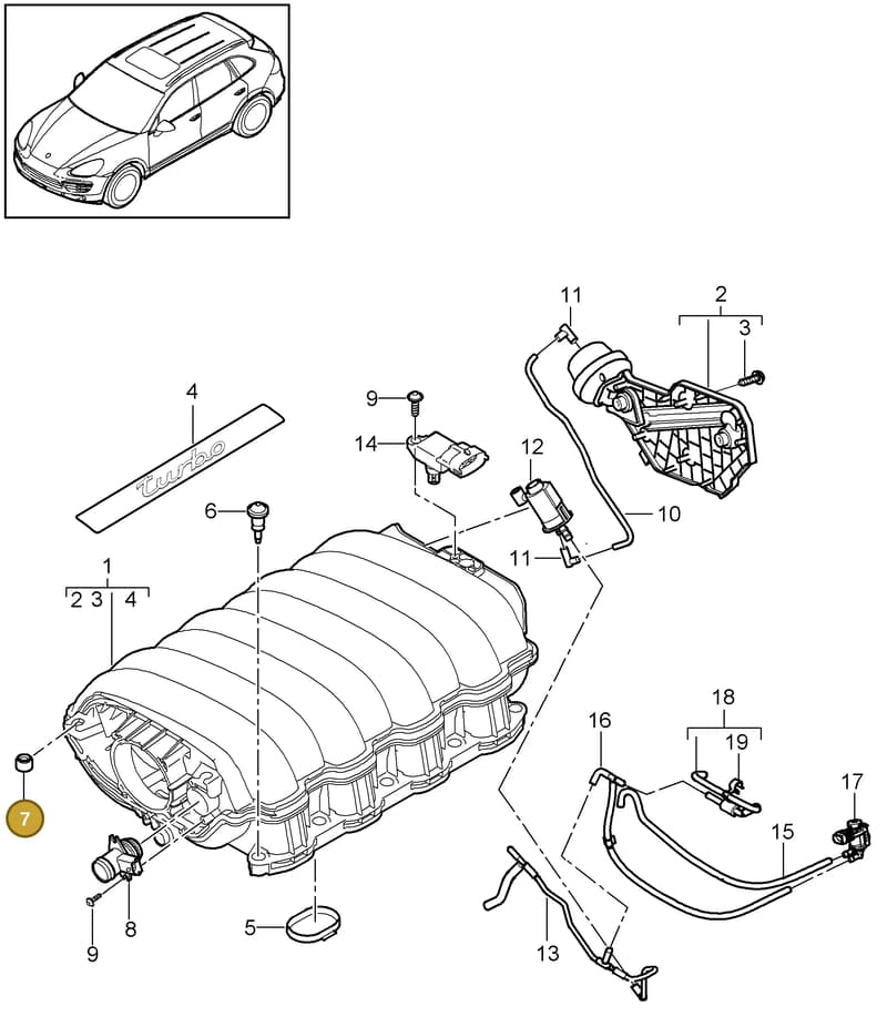 95535544800 — Porsche Cayenne (2010-2018) diagram p37107050, position 7