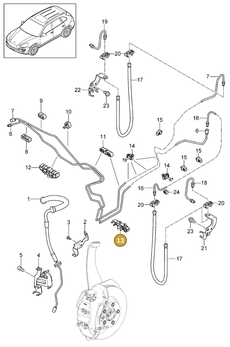 95535554510 — Porsche Cayenne (2010-2018) diagram p37604010, position 13