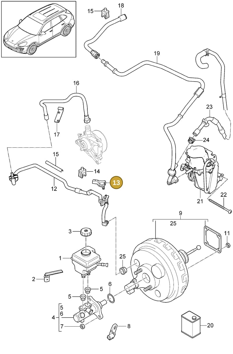 95535554601 — Porsche Cayenne (2010-2018) diagram p37604000, position 13