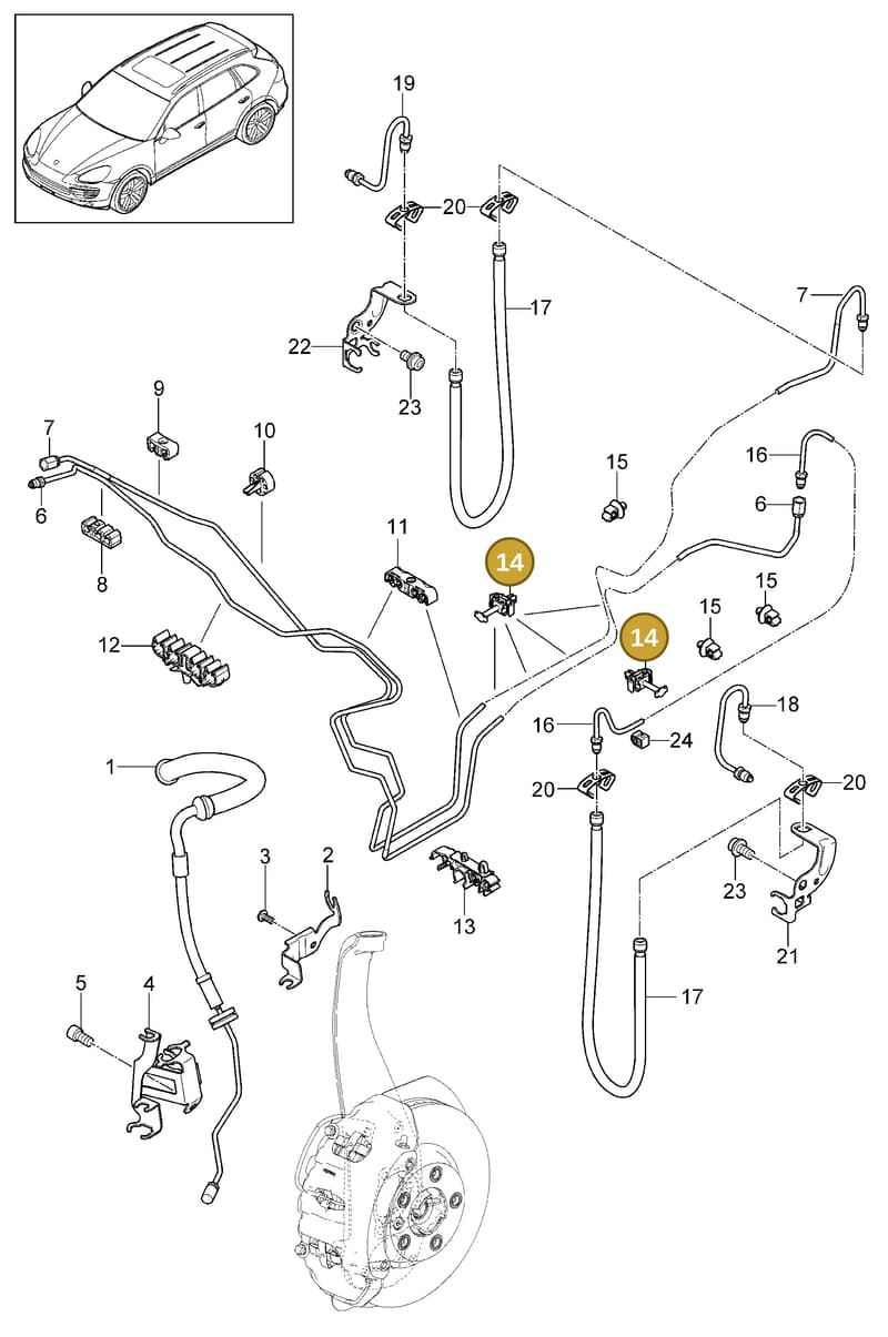 95535554601 — Porsche Cayenne (2010-2018) diagram p37604010, position 14