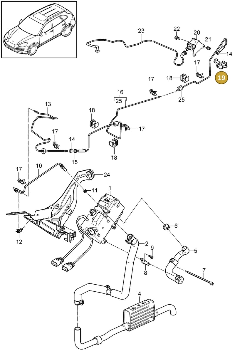 95535554601 — Porsche Cayenne (2010-2018) diagram p37813080, position 19