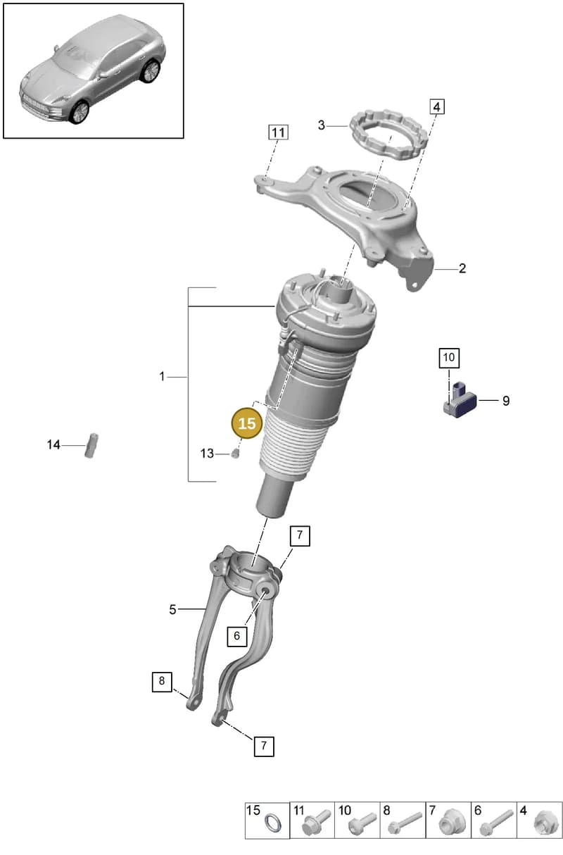 95535872200 — Porsche Macan (2018-2022) diagram p52402010, position 15