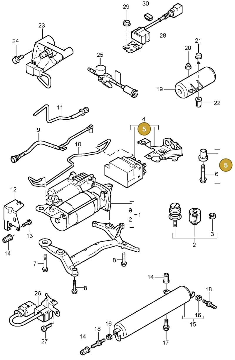 95535890400 — Porsche Cayenne (2002-2006) diagram p24606000, position 5