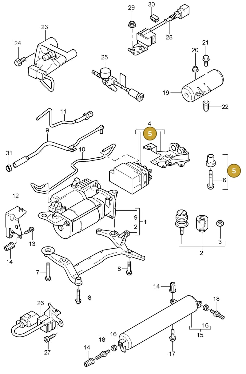 95535890400 — Porsche Cayenne (2007-2010) diagram p31606000, position 5