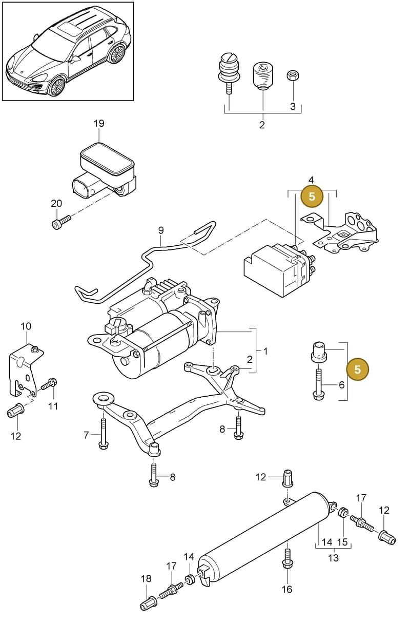95535890400 — Porsche Cayenne (2010-2018) diagram p37606000, position 5